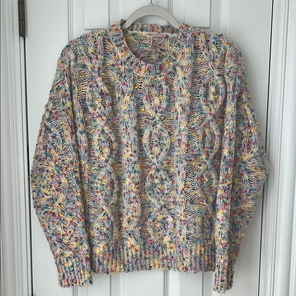 Colorful Cable Knit Sweater